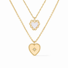 Load image into Gallery viewer, Julie Vos Heart Duo Delicate Necklace-Mother of Pearl