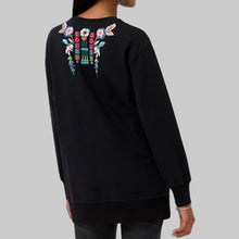 Load image into Gallery viewer, Johnny Was Isolei High Low Crew Neck Sweatshirt-Black