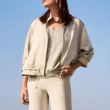 Load image into Gallery viewer, Joseph Ribkoff Satin Boxy Blouson Jacket With Drawstring Hem- Moonstone