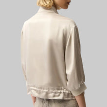 Load image into Gallery viewer, Joseph Ribkoff Satin Boxy Blouson Jacket With Drawstring Hem- Moonstone