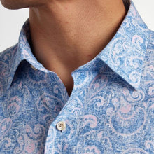 Load image into Gallery viewer, David Donahue Sport Shirt- Navy/Pink Paisley Print