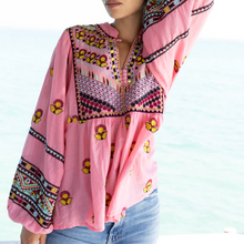 Load image into Gallery viewer, Oliphant Balloon Sleeve Top-Santa Fe Pink
