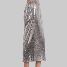 Load image into Gallery viewer, Elan Sequin Maxi Skirt-Silver