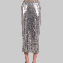Load image into Gallery viewer, Elan Sequin Maxi Skirt-Silver