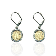Load image into Gallery viewer, Tat2 Designs Pavia Coin & Frame Dangle Earrings-Vintage Silver