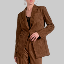 Load image into Gallery viewer, Elan Suede Blazer-Chocolate