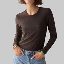 Load image into Gallery viewer, Summum Lurex Long Sleeve- Dark Chocolate