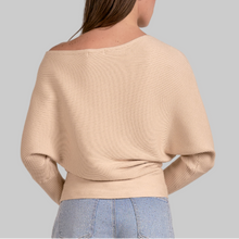 Load image into Gallery viewer, Elan Off the Shoulder Sweater-Sand