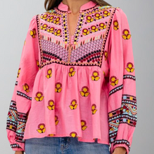 Load image into Gallery viewer, Oliphant Balloon Sleeve Top-Santa Fe Pink
