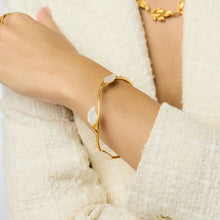 Load image into Gallery viewer, Julie Vos Gold Willow Stone Bangle-Mother of Pearl