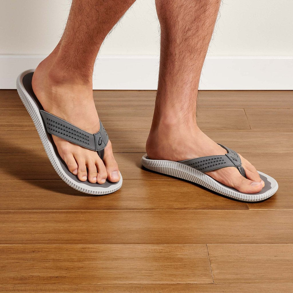 Olukai Ulele Mens Beach Sandals-Stone – J.T. Clothiers display picture 3