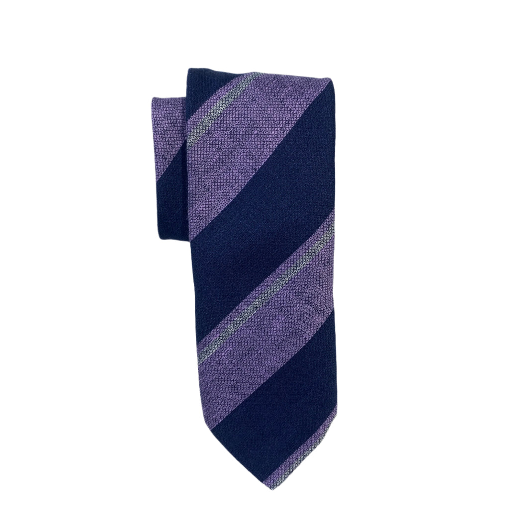 Geoff Nicholson Neckwear-Oversized Stripe-Navy/Purple
