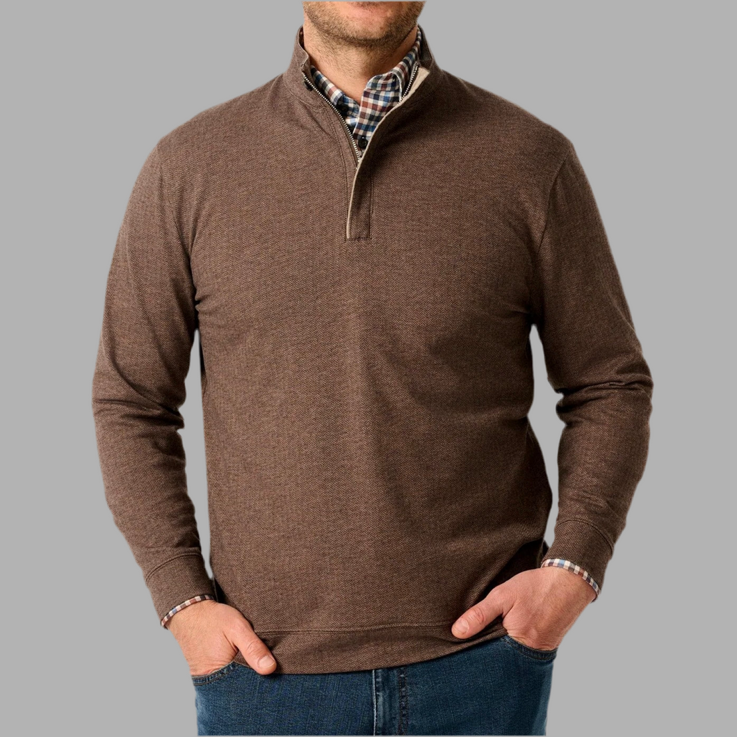 Johnnie-O Rubin Bone Quarter Zip-Bison