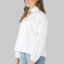 Load image into Gallery viewer, Emily McCarthy Long-Sleeve Poppy- White Cotton Poplin
