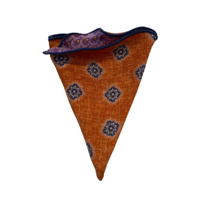 Edward Armah Reversible Pocket Circle-Medallion/Feather Print-Orange/Purple