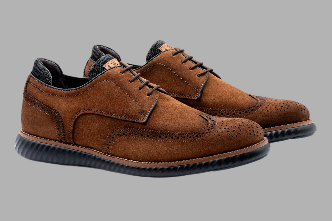 Martin Dingman Countryaire Suede Wingtip- French Roast