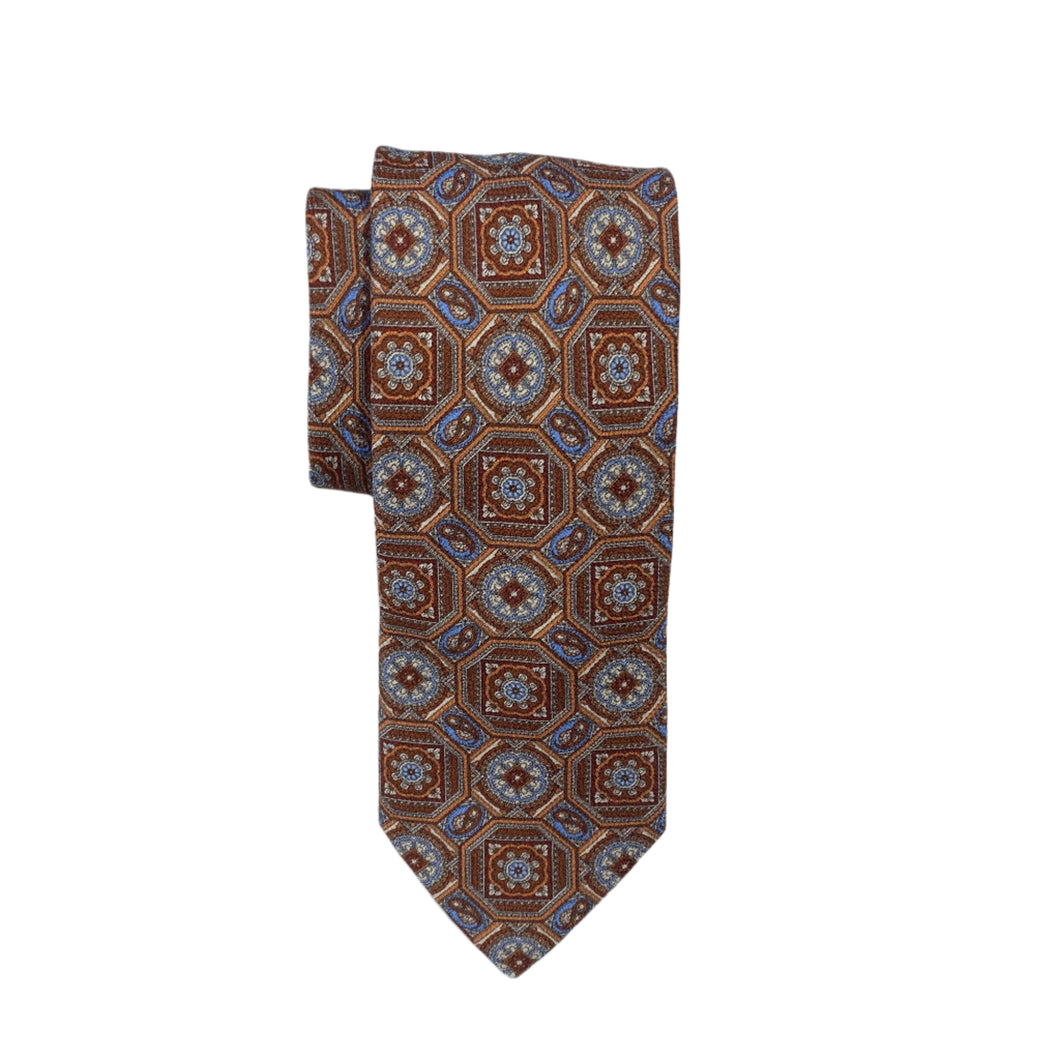 Geoff Nicholson Neckwear-Oversized Geometric Medlation-Orange/Rust