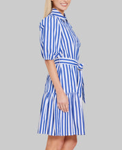 Load image into Gallery viewer, Dolce Cabo Belted Stripe Dress- Cobalt/White
