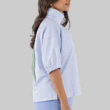 Load image into Gallery viewer, Emily McCarthy Poppy Top-Grapemist Stripe
