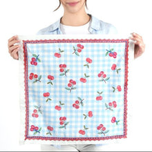 Load image into Gallery viewer, Vismaya Cherry Picnic Bandana- Ivory Blue
