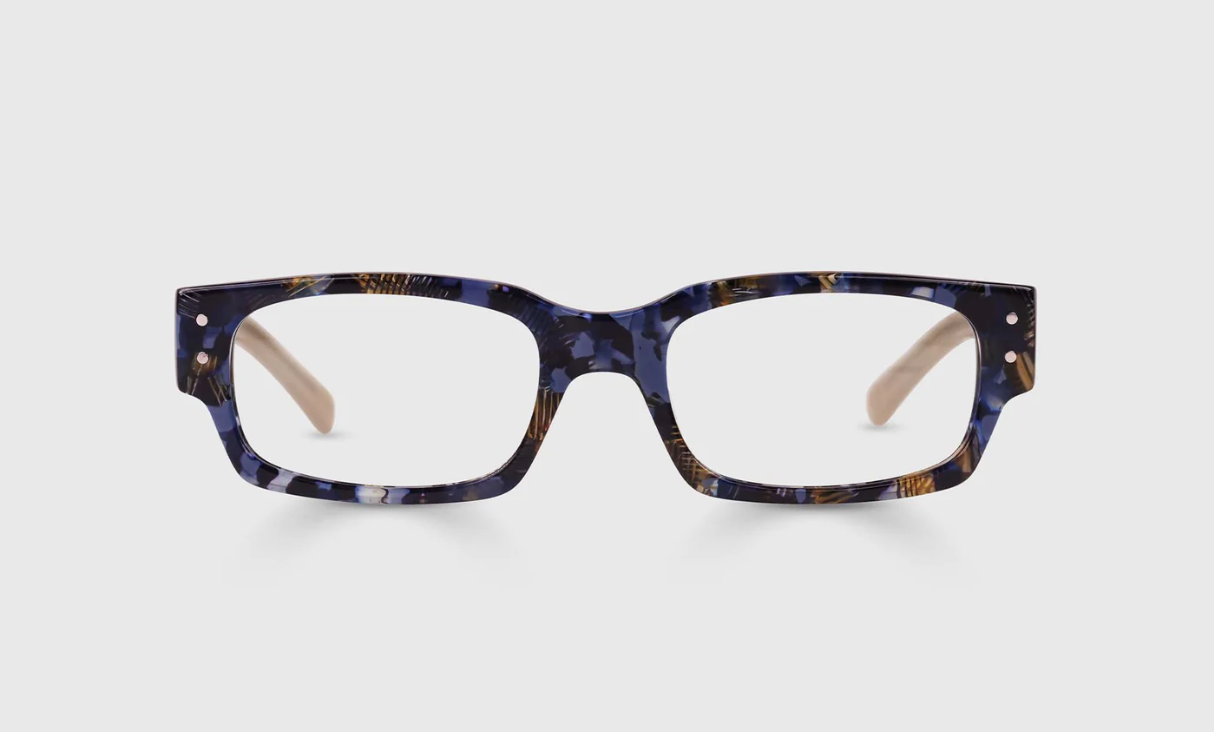 Eyebobs Peckerhead- Blue and Amber Front with Milky Brown Temples