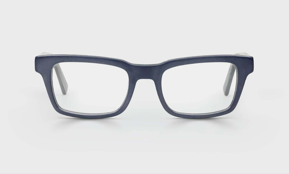 Eyebobs Fare N Square-Matte Navy Front and Temples