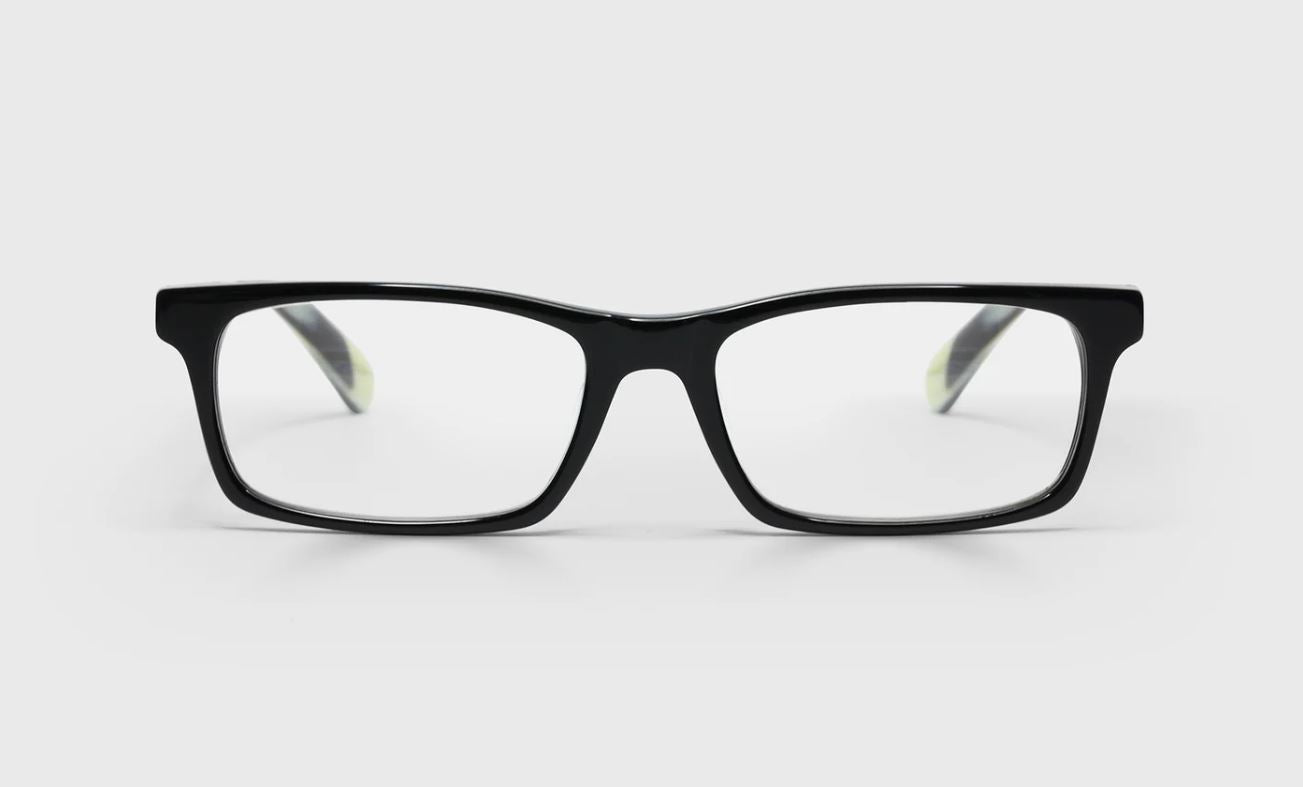 Eyebobs Number Cruncher-Black Front with Horn Temples