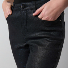 Load image into Gallery viewer, Joseph Ribkoff Blue and Black Sparkly Foiled Classic Slim-Fit Jeans
