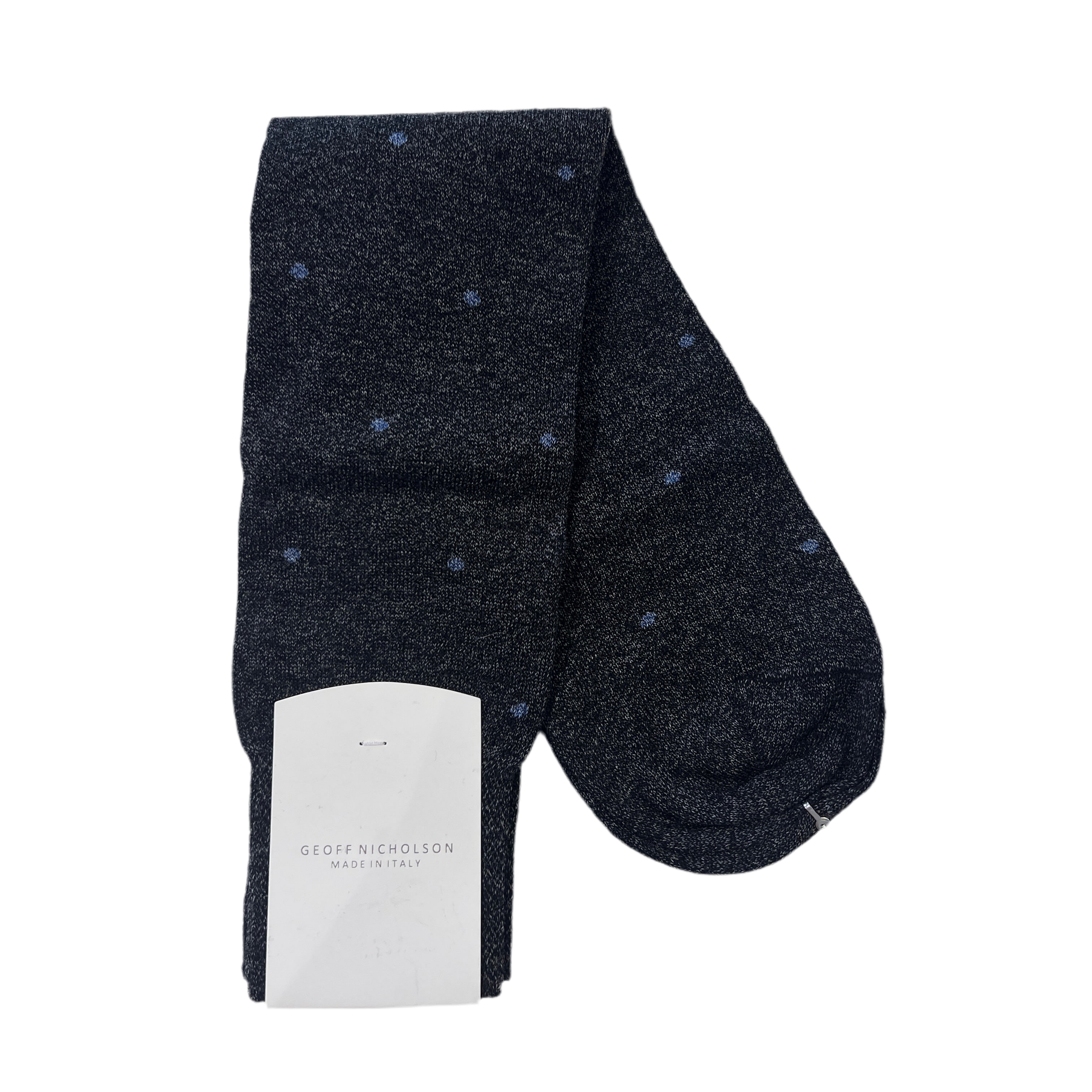 Geoff Nicholson Mid Calf Socks-Charcoal Light Blue