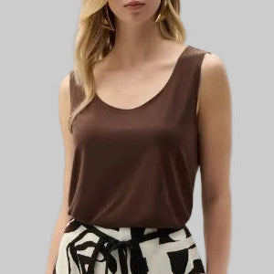 Joseph Ribkoff Silky Knit Scoop Neck Camisole-Mahogany