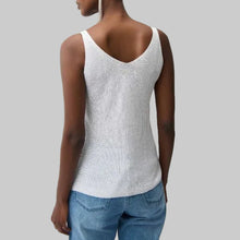 Load image into Gallery viewer, Joseph Ribkoff Metallic Knitted Camisole with Rhinestones-Vanilla
