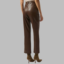 Load image into Gallery viewer, Joseph Ribkoff Leatherette Wide-Leg Pull-On Pants-Brown
