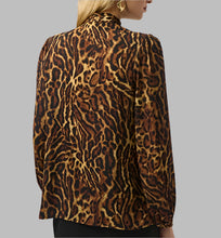 Load image into Gallery viewer, Joseph Ribkoff Recycled Georgette Animal Print Top-Black/Brown
