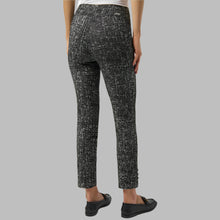 Load image into Gallery viewer, Joseph Ribkoff Abstract Jacquard Straight Pull-On Pants-Black/Off-White
