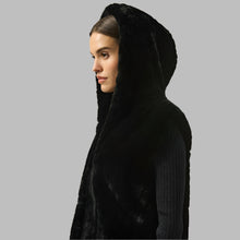 Load image into Gallery viewer, Joseph Ribkoff Faux Fur Textured Stripe Vest-Black
