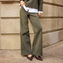 Load image into Gallery viewer, Joseph Ribkoff Goldie Classic Wide-Leg Stretch Denim Jeans-Avocado
