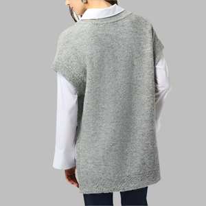 Joseph Ribkoff Sweater Knit Sleeveless Tunic with Sequins-Grey