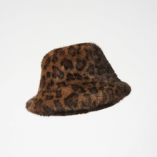 Load image into Gallery viewer, Joseph Ribkoff Faux Fur Leopard Print Bucket Hat-Beige/Black
