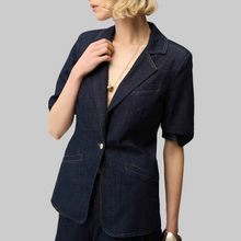 Load image into Gallery viewer, Joseph Ribkoff Denim Fitted Blazer-Dark Denim Blue
