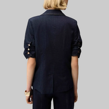 Load image into Gallery viewer, Joseph Ribkoff Denim Fitted Blazer-Dark Denim Blue
