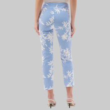 Load image into Gallery viewer, Joseph Ribkoff Millennium Printed Straight Pull-On Pants- Vanilla/Blue
