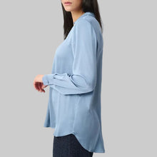 Load image into Gallery viewer, Joseph Ribkoff Recycled Satin Shirt-Collar Tunic-Chambray
