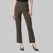 Load image into Gallery viewer, Joseph Ribkoff Geometric Jacquard Straight Pull On Pant-Black Beige
