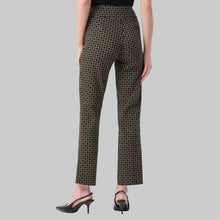 Load image into Gallery viewer, Joseph Ribkoff Geometric Jacquard Straight Pull On Pant-Black Beige
