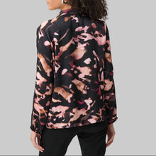 Load image into Gallery viewer, Joseph Ribkoff Textured Satin Abstract Print Top-Black/Multi
