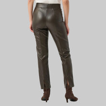 Load image into Gallery viewer, Joseph Ribkoff Bonded Leatherette Straight Pull-On Pants-Mocha
