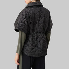 Load image into Gallery viewer, Joseph Ribkoff Quilted Nylon Shawl-Neck Boxy Vest-Black
