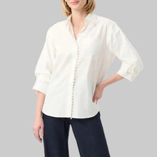 Load image into Gallery viewer, Joseph Ribkoff Cotton Poplin Pearl Trim Boxy Blouse-Vanilla

