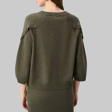 Load image into Gallery viewer, Joseph Ribkoff Brushed Viscose And Nylon Knit Tulip Sleeve Sweater-Avocado
