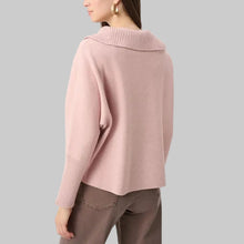 Load image into Gallery viewer, Joseph Ribkoff Brushed Viscose And Nylon Shawl-Neck Sweater-Soft Blush Melange
